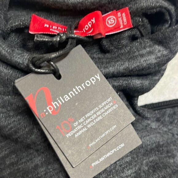 Revolve n:philanthropy Electra Mini Dress Charcoal One Shoulder High Neck XS NWT - Picture 11 of 15